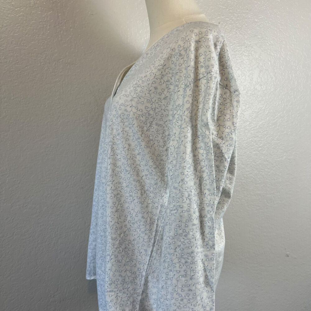 VTG Victorias Secret Sleep Top Womens Small White Floral Button Front Cotton Y2K - Picture 4 of 10